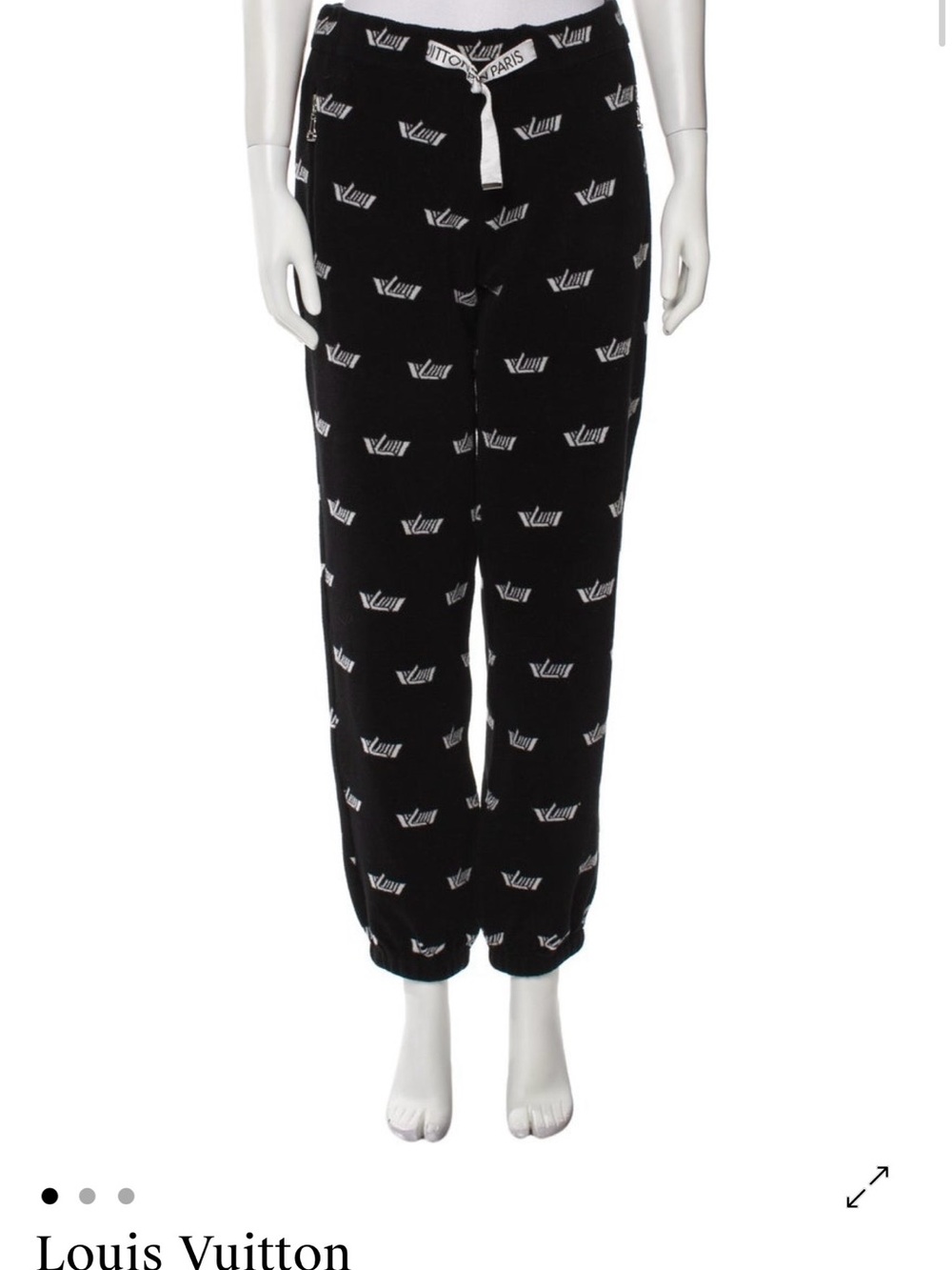 Louis Vuitton Black and White Logo Jogger Pants